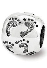 wonderful silver parents baby footprints charm